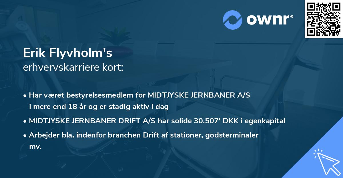 Erik Flyvholm's erhvervskarriere kort