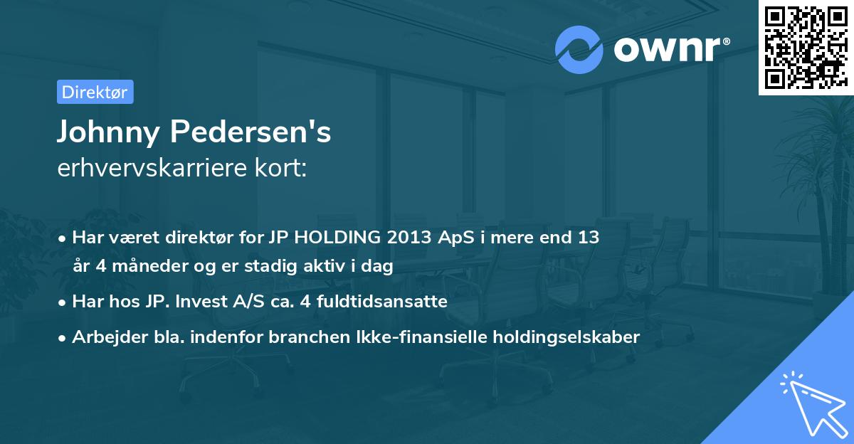 Johnny Pedersen's erhvervskarriere kort