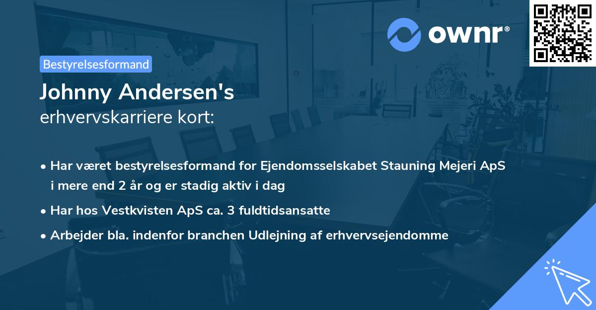 Johnny Andersen's erhvervskarriere kort