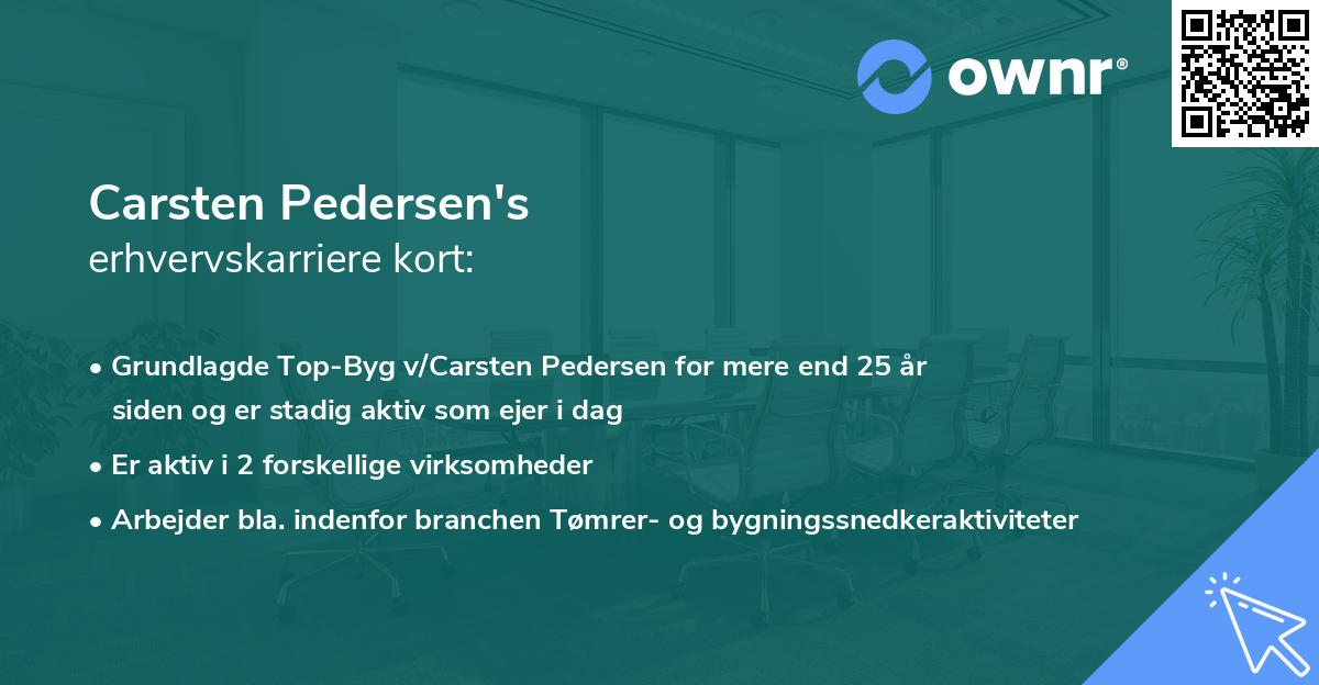 Carsten Pedersen's erhvervskarriere kort