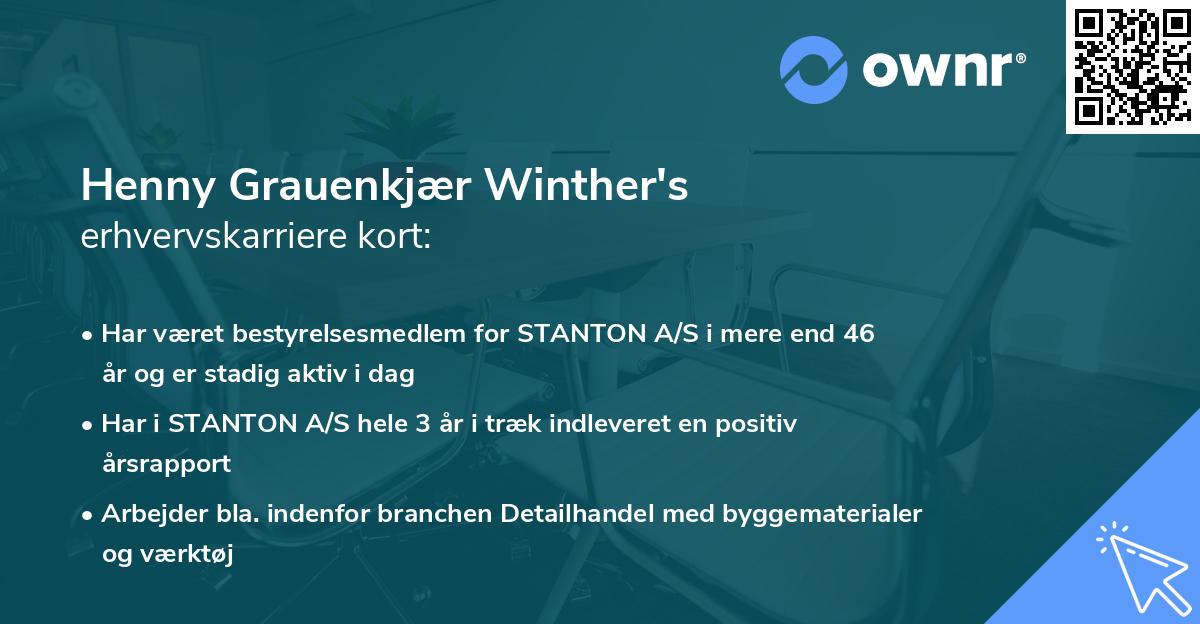 Henny Grauenkjær Winther's erhvervskarriere kort