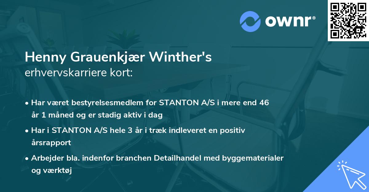 Henny Grauenkjær Winther's erhvervskarriere kort