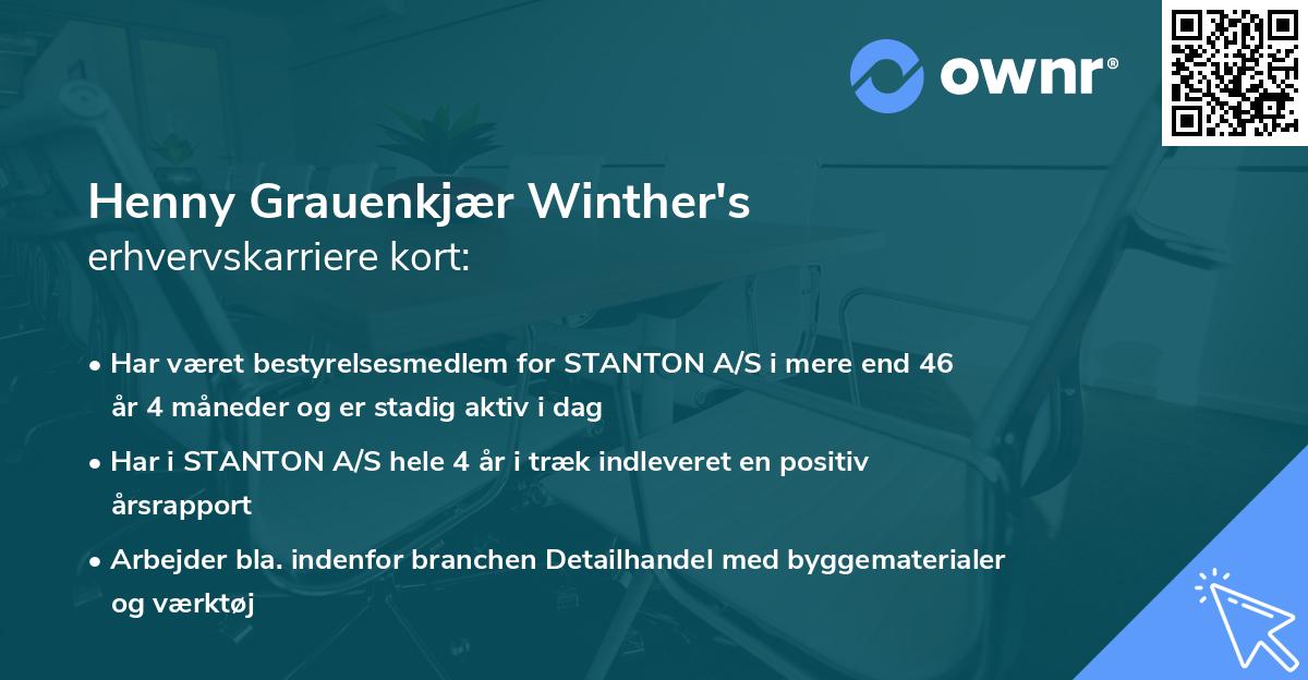 Henny Grauenkjær Winther's erhvervskarriere kort