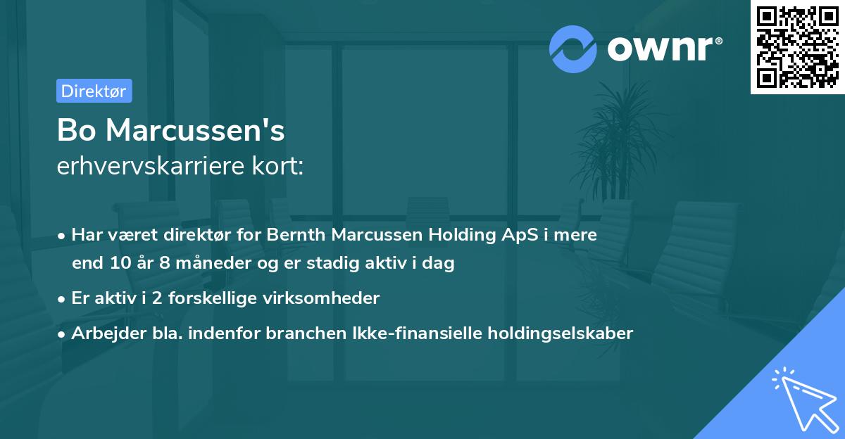 Bo Marcussen's erhvervskarriere kort