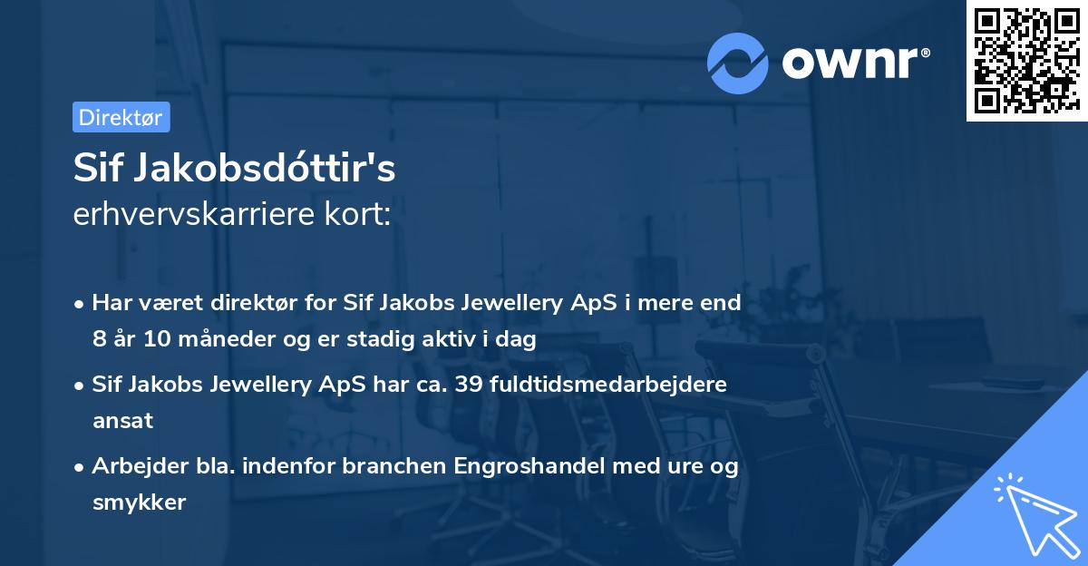 Sif Jakobsdóttir's erhvervskarriere kort