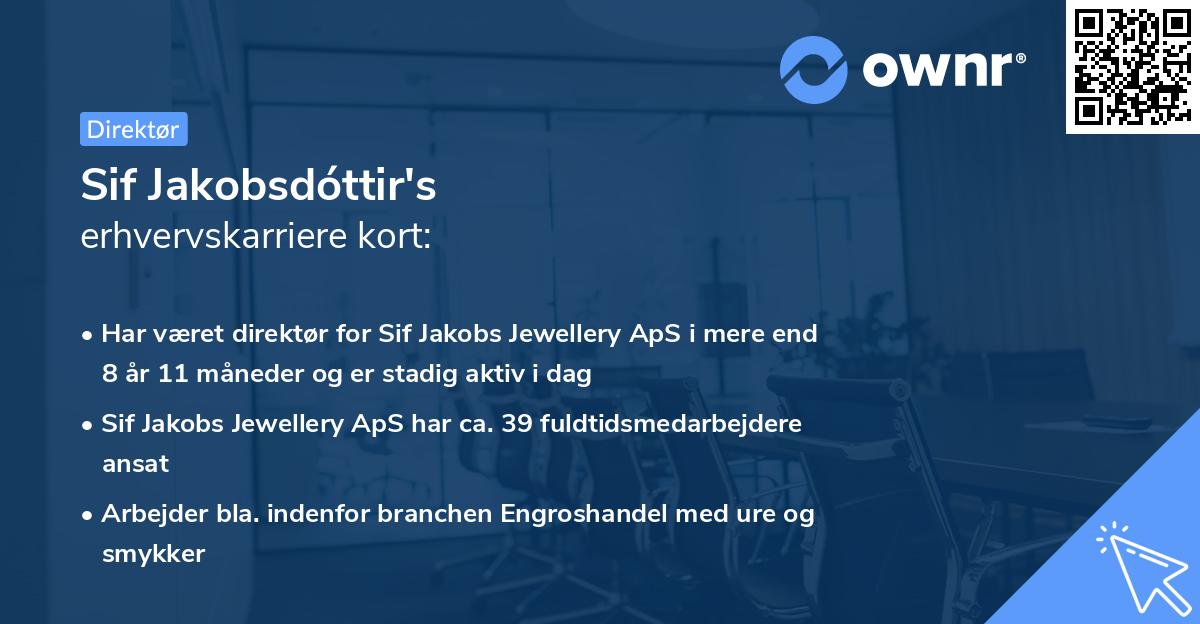 Sif Jakobsdóttir's erhvervskarriere kort