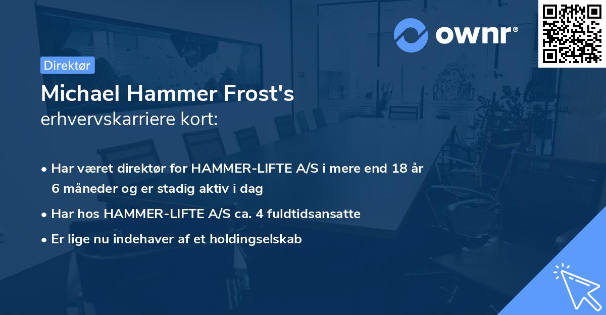 Michael Hammer Frost's erhvervskarriere kort