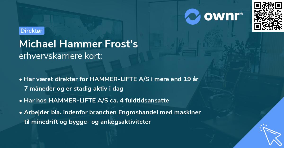 Michael Hammer Frost's erhvervskarriere kort