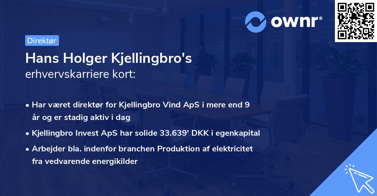Hans Holger Kjellingbro's erhvervskarriere kort