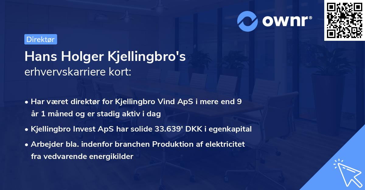 Hans Holger Kjellingbro's erhvervskarriere kort