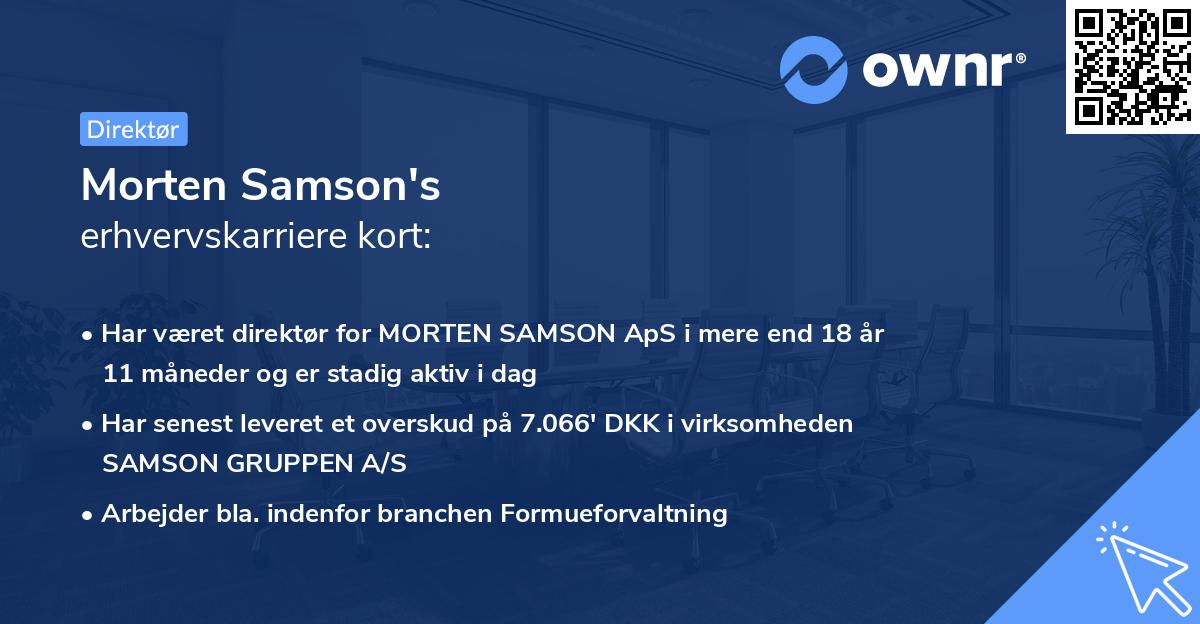 Morten Samson's erhvervskarriere kort