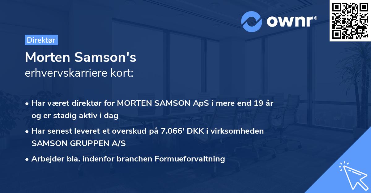 Morten Samson's erhvervskarriere kort