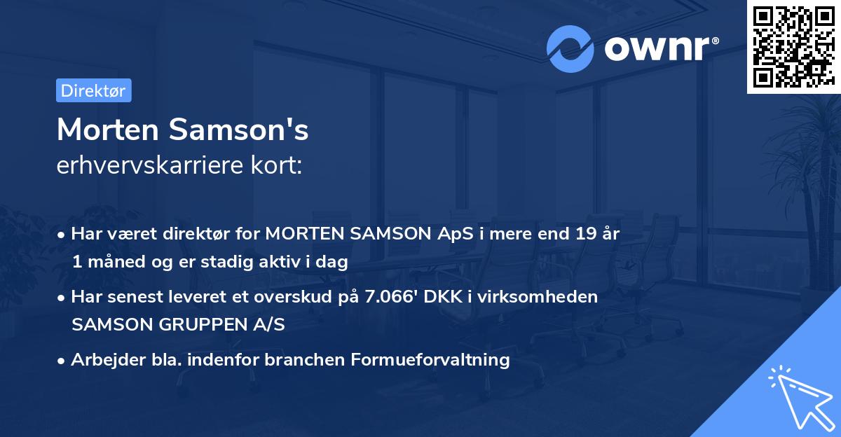 Morten Samson's erhvervskarriere kort