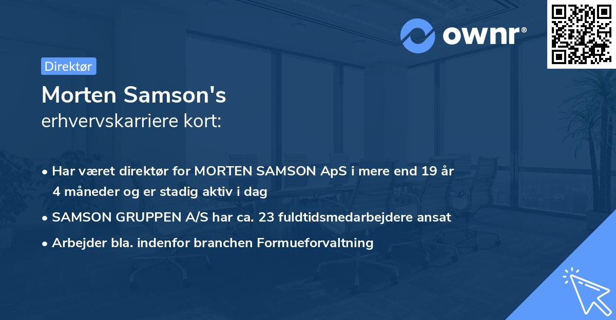 Morten Samson's erhvervskarriere kort