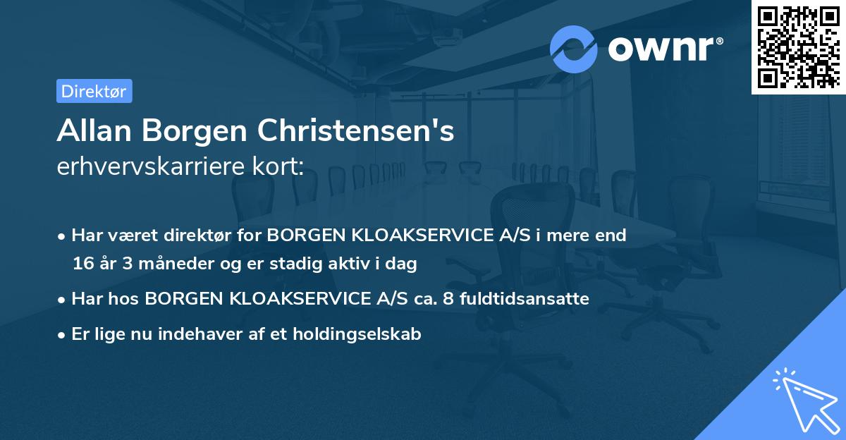 Allan Borgen Christensen's erhvervskarriere kort