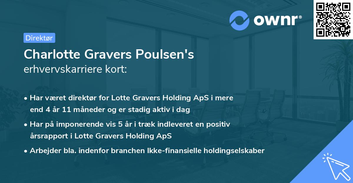 Charlotte Gravers Poulsen's erhvervskarriere kort
