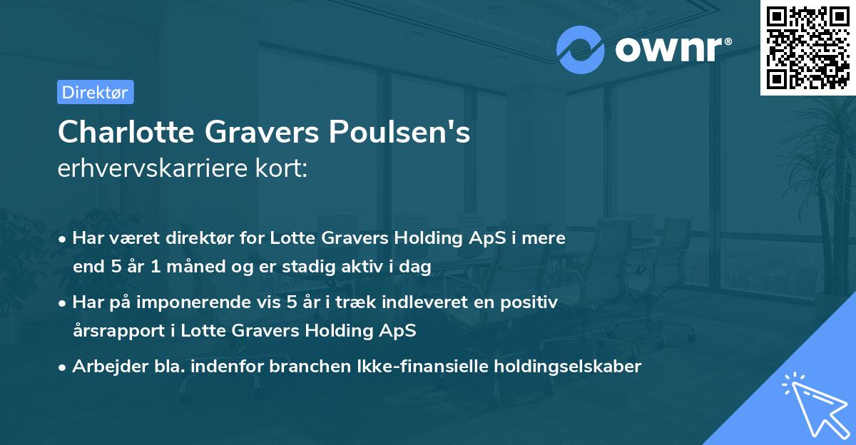 Charlotte Gravers Poulsen's erhvervskarriere kort