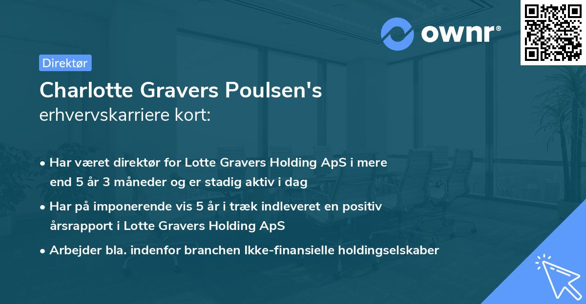 Charlotte Gravers Poulsen's erhvervskarriere kort