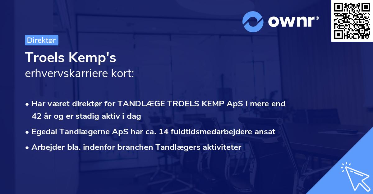 Troels Kemp's erhvervskarriere kort