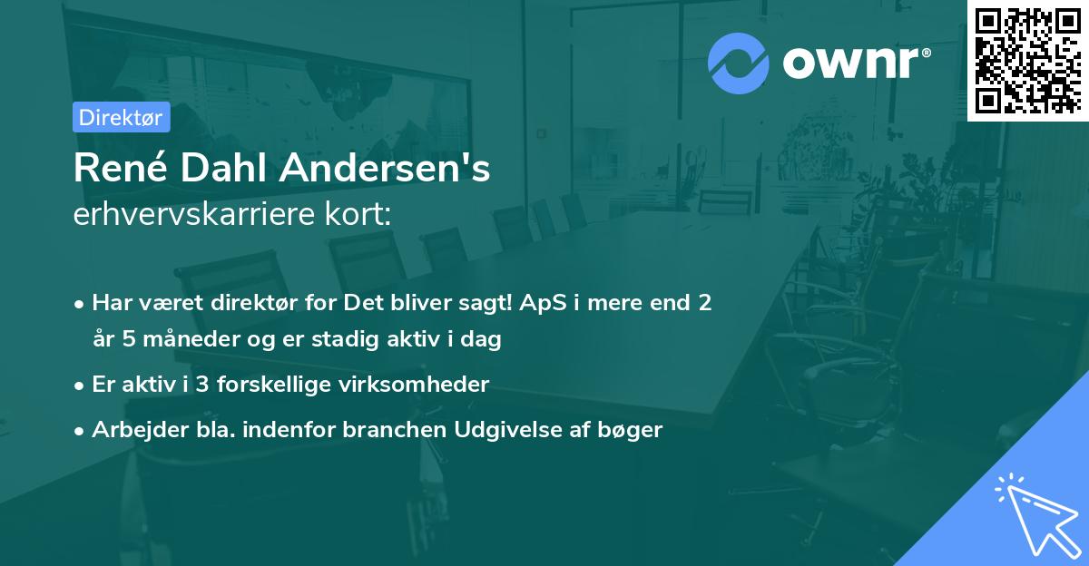 René Dahl Andersen's erhvervskarriere kort
