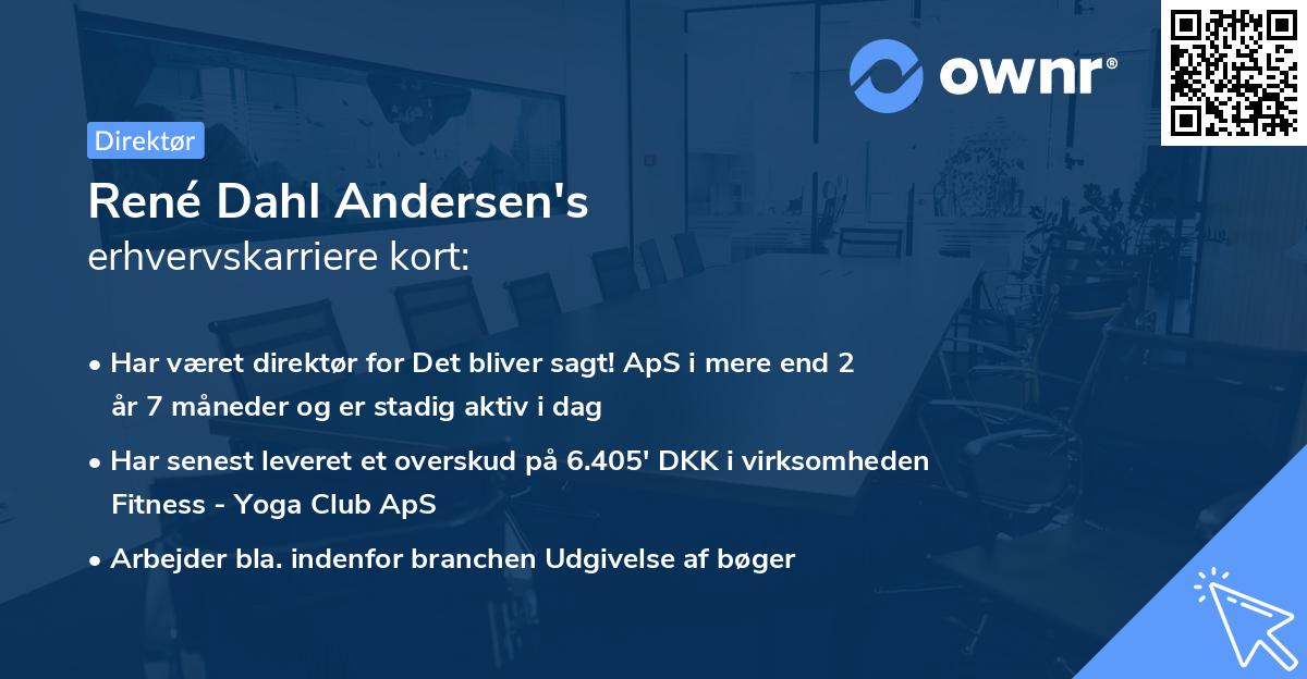 René Dahl Andersen's erhvervskarriere kort