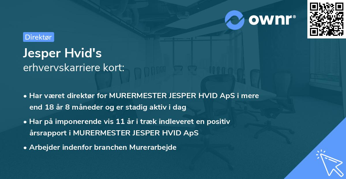 Jesper Hvid's erhvervskarriere kort