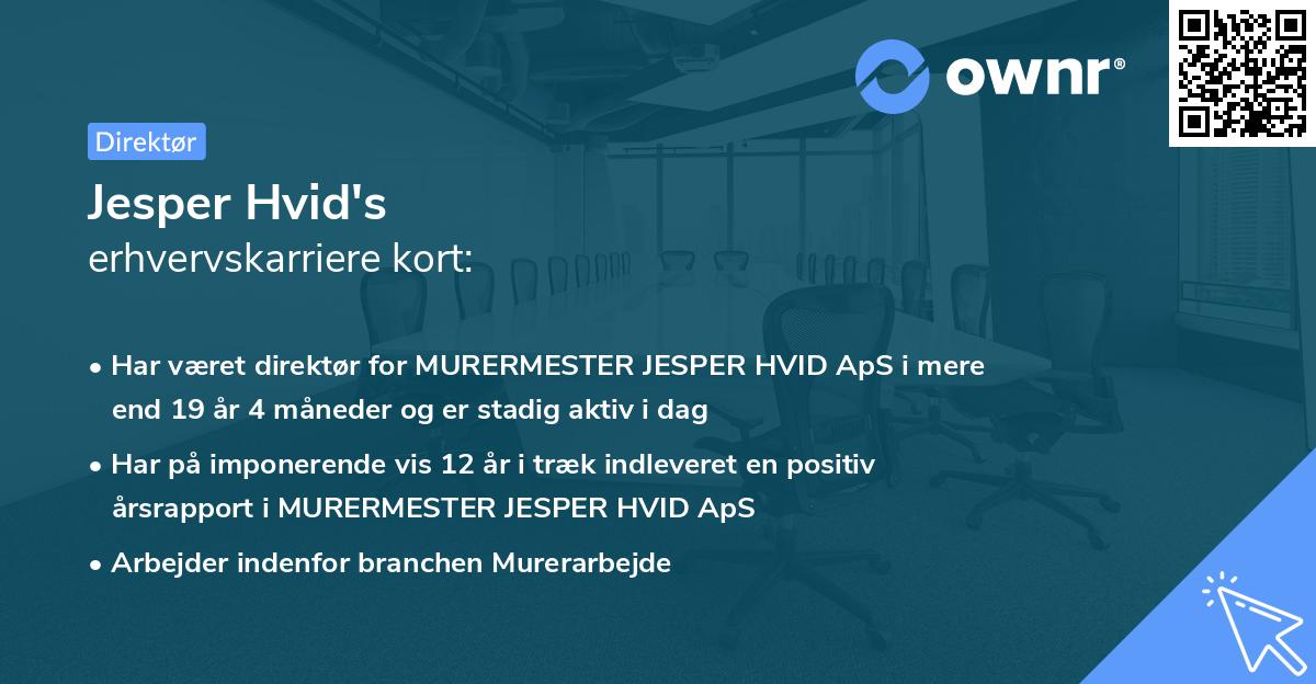 Jesper Hvid's erhvervskarriere kort