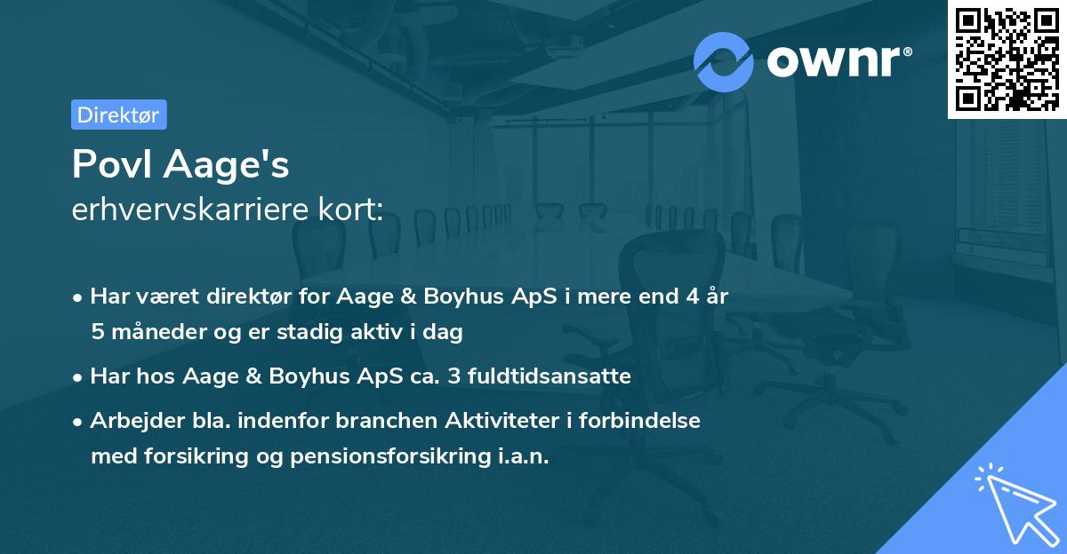 Povl Aage's erhvervskarriere kort
