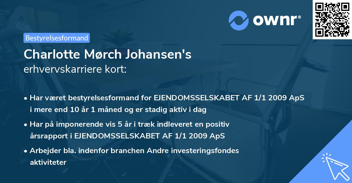 Charlotte Mørch Johansen's erhvervskarriere kort