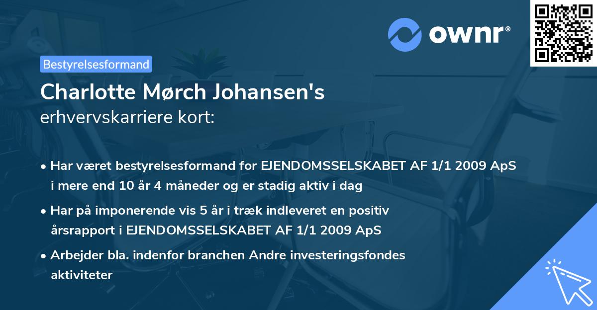 Charlotte Mørch Johansen's erhvervskarriere kort