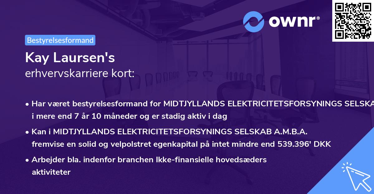 Kay Laursen's erhvervskarriere kort