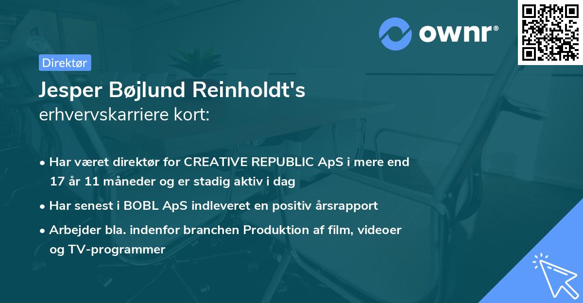 Jesper Bøjlund Reinholdt's erhvervskarriere kort