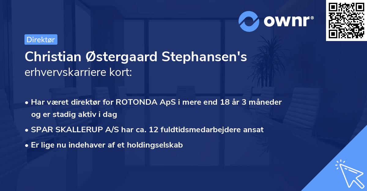 Christian Østergaard Stephansen's erhvervskarriere kort