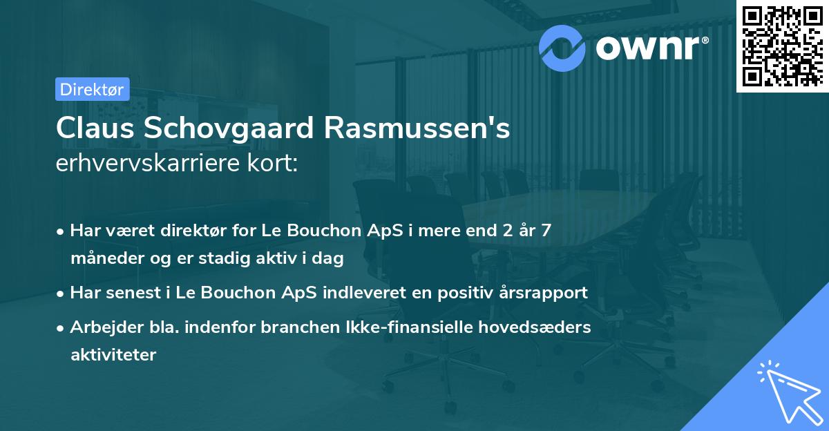 Claus Schovgaard Rasmussen's erhvervskarriere kort