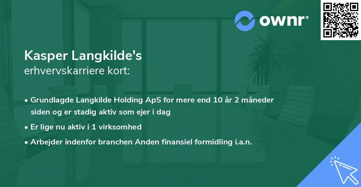 Kasper Langkilde's erhvervskarriere kort