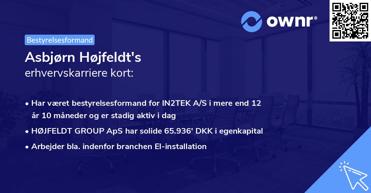 Asbjørn Højfeldt's erhvervskarriere kort