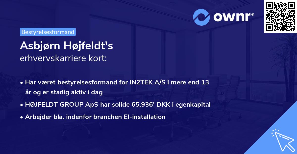 Asbjørn Højfeldt's erhvervskarriere kort