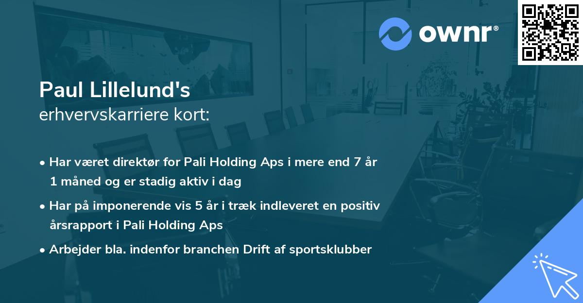 Paul Lillelund's erhvervskarriere kort