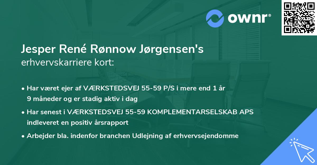 Jesper René Rønnow Jørgensen's erhvervskarriere kort