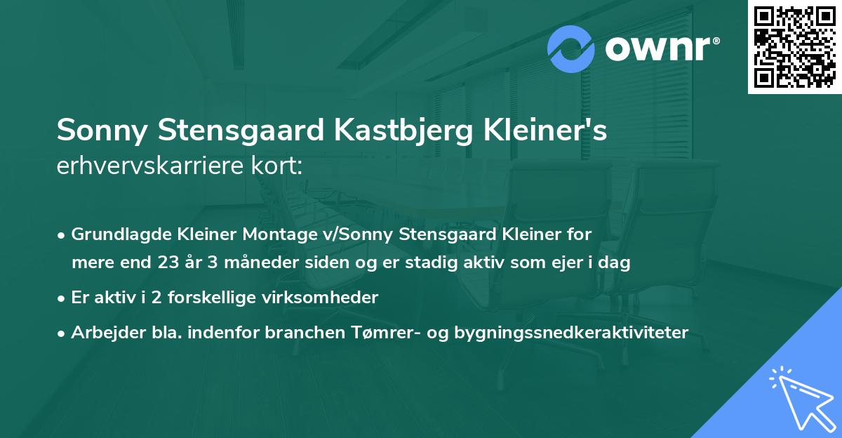 Sonny Stensgaard Kastbjerg Kleiner's erhvervskarriere kort