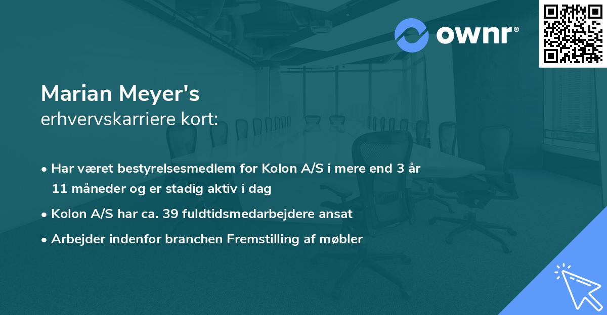 Marian Meyer's erhvervskarriere kort