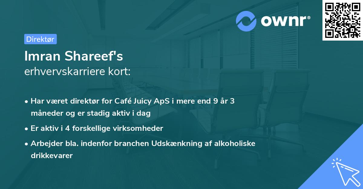 Imran Shareef's erhvervskarriere kort