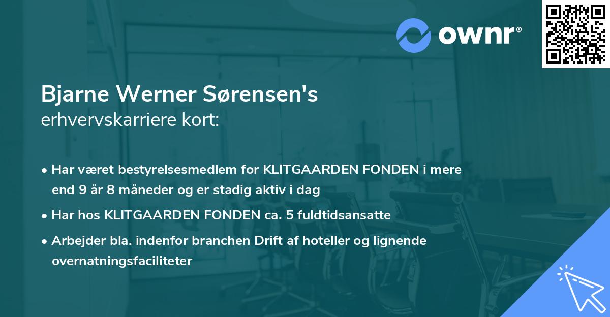 Bjarne Werner Sørensen's erhvervskarriere kort