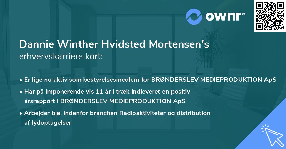 Dannie Winther Hvidsted Mortensen's erhvervskarriere kort