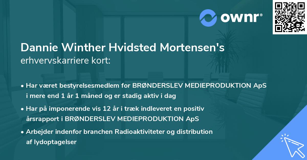 Dannie Winther Hvidsted Mortensen's erhvervskarriere kort