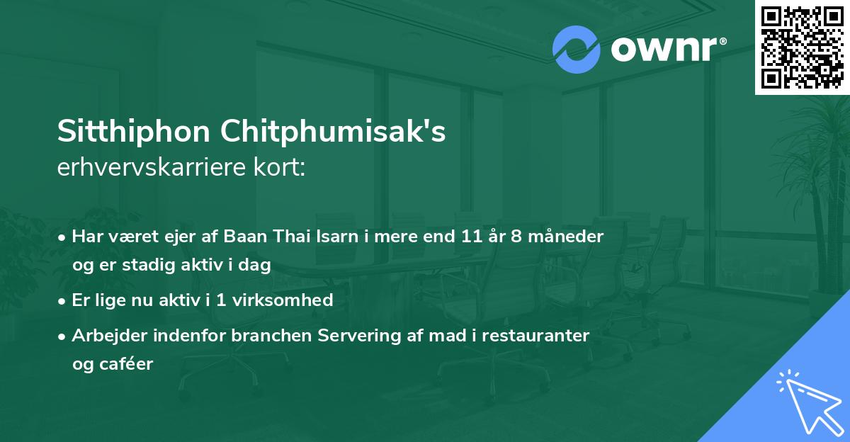Sitthiphon Chitphumisak's erhvervskarriere kort