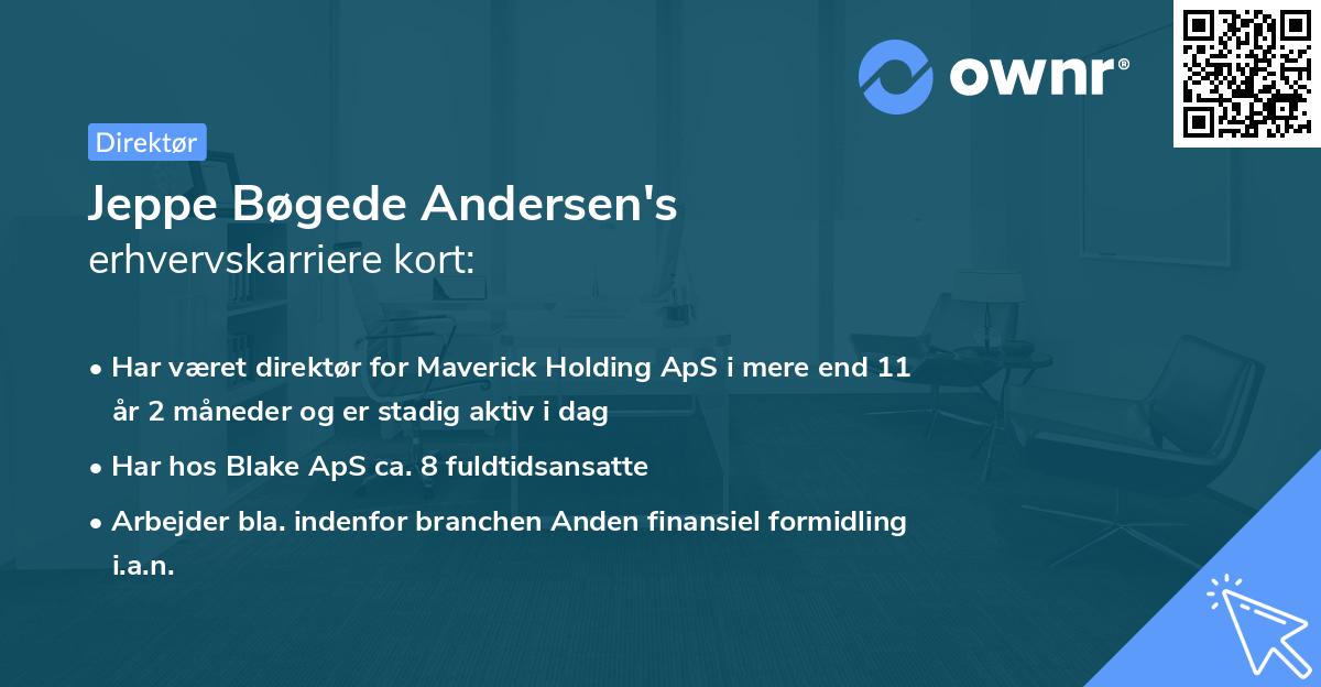 Jeppe Bøgede Andersen's erhvervskarriere kort