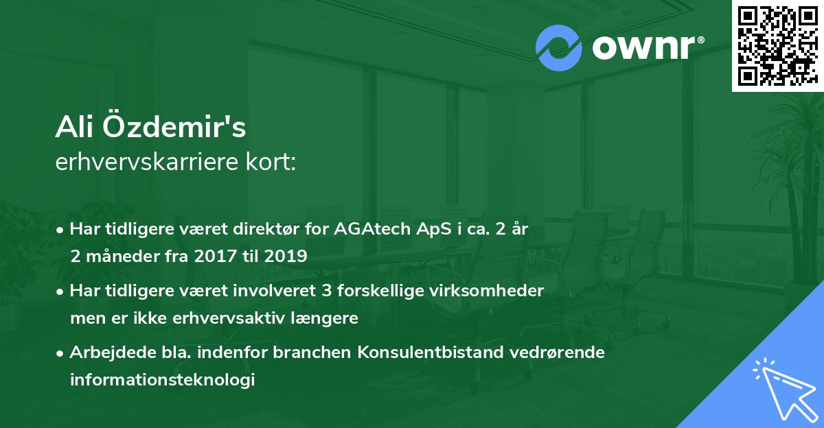 Ali Özdemir's erhvervskarriere kort