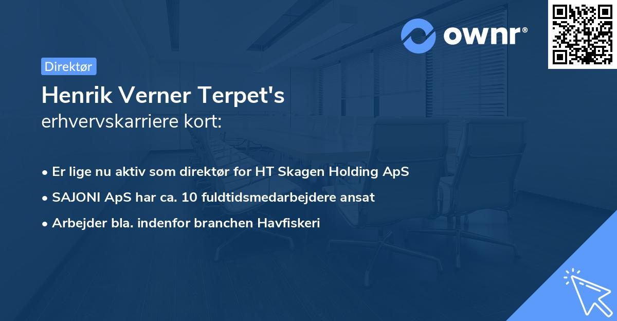 Henrik Verner Terpet's erhvervskarriere kort