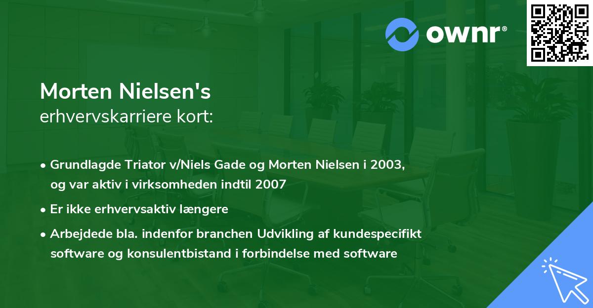 Morten Nielsen's erhvervskarriere kort